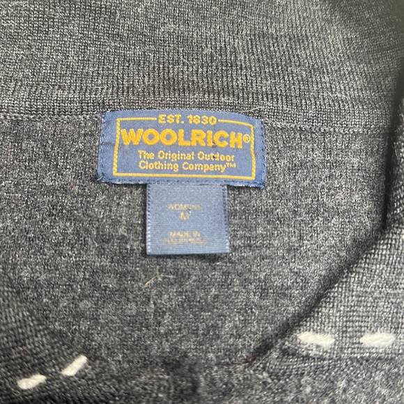 Woolrich button up jacket with embroidered village detail & deer button detail M - Picture 8 of 10